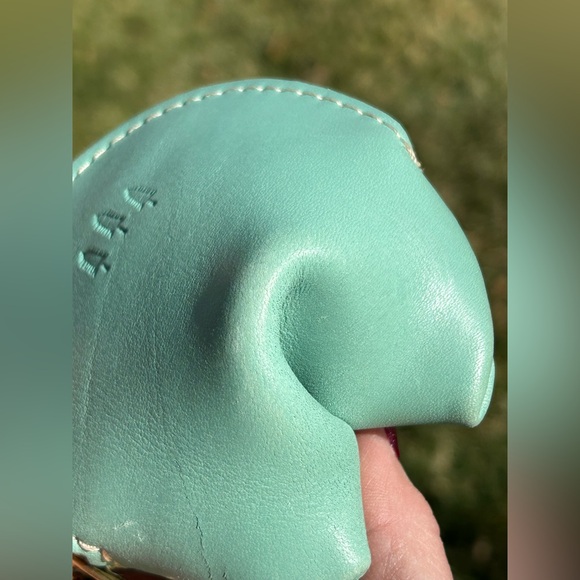 Portland Leather Goods Mint Green Fortune Cookie Pouch Bag Organizer Keychain - Picture 13 of 16